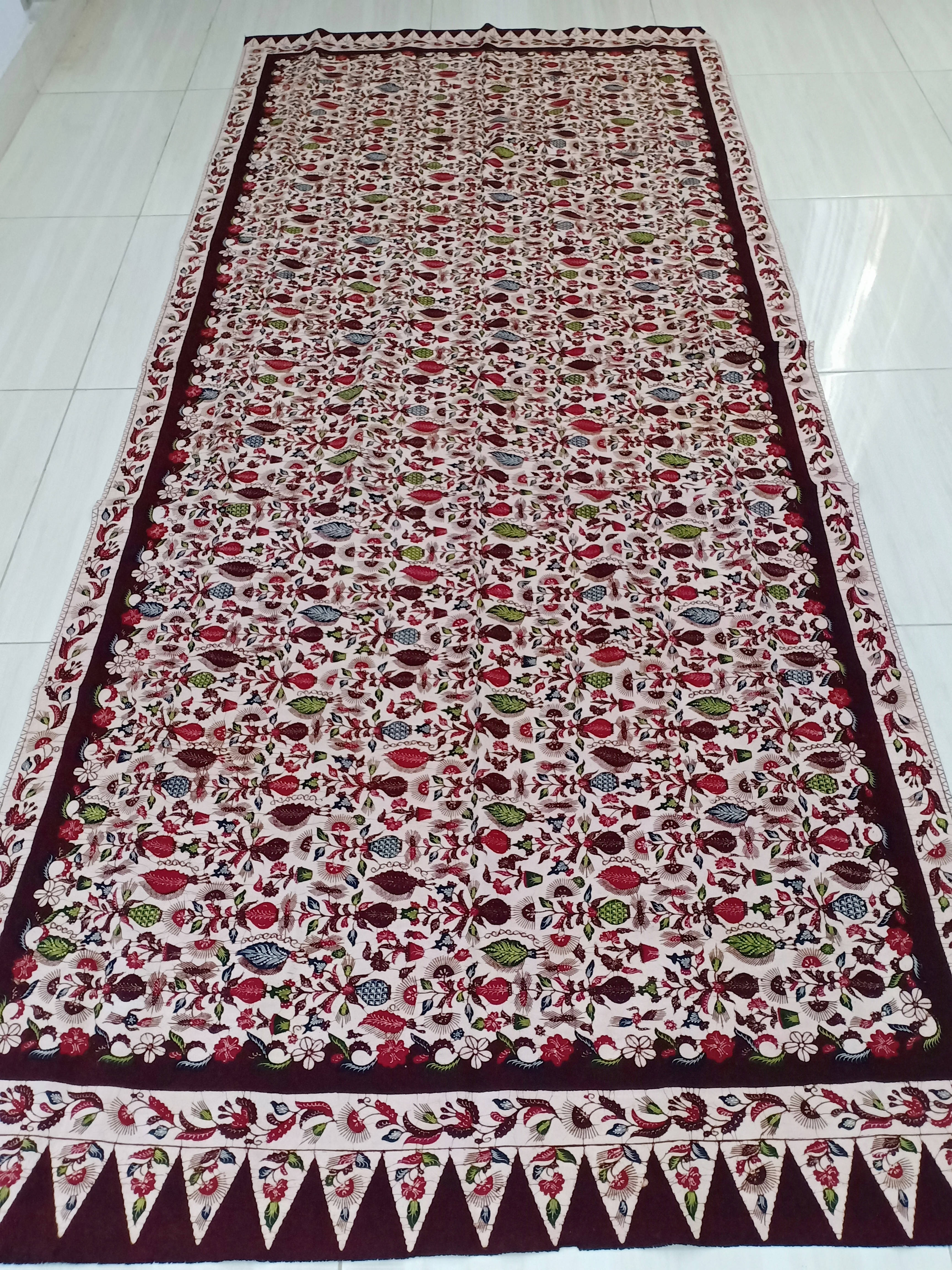 Batik Tulis Tanjung Bumi Motif Pot Bunga Gentongan Coklat