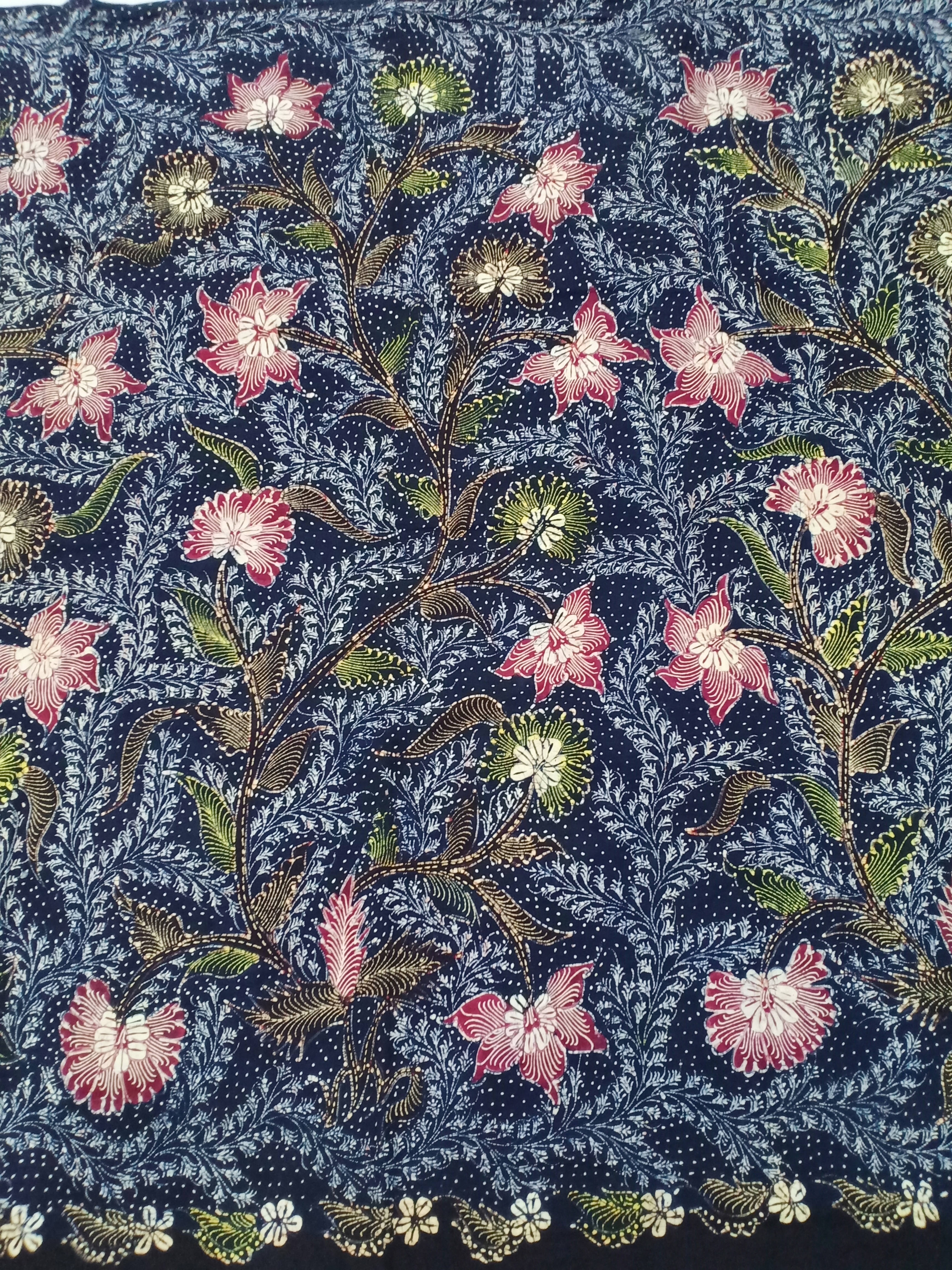 Batik Tulis Tanjung Bumi Motif Cakar Ayam Warna Biru
