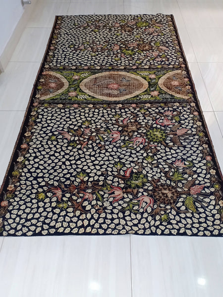 Batik Tulis Tanjung Bumi Motif Daun Gugur Dongker Tua