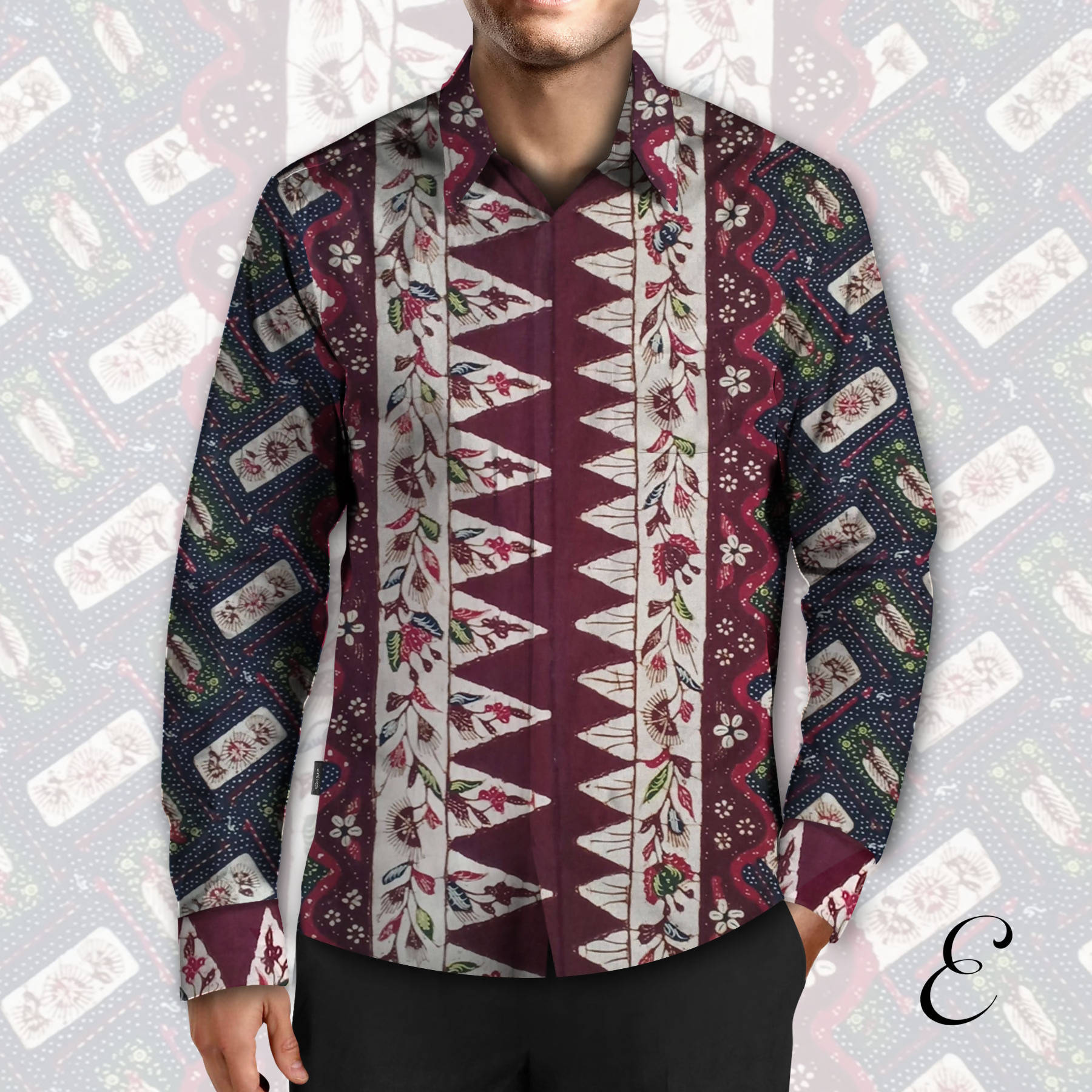 Batik Tulis Tanjung Bumi Motif Lintrik Gentongan Biru Dongker